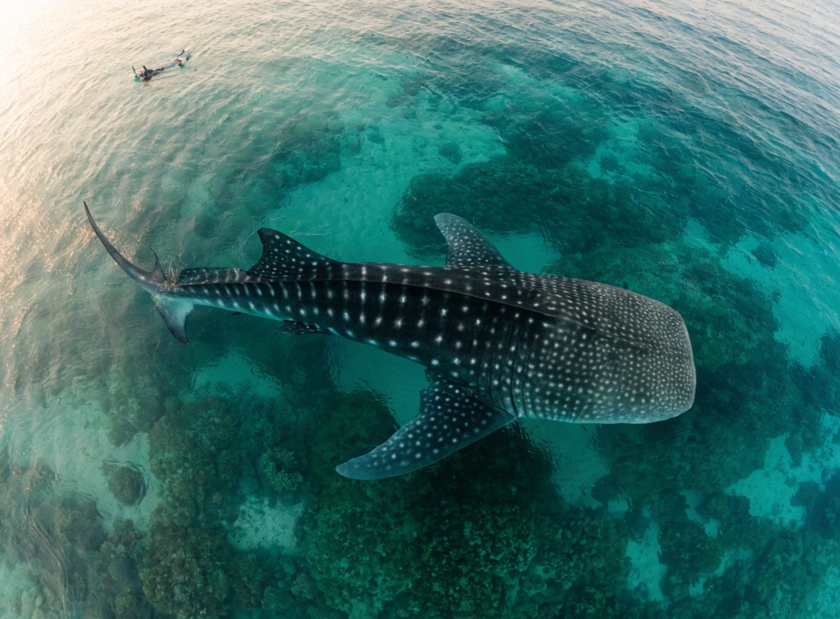 whale shark snorkeling Tofo Beach Mozambique Indian Ocean<br />
